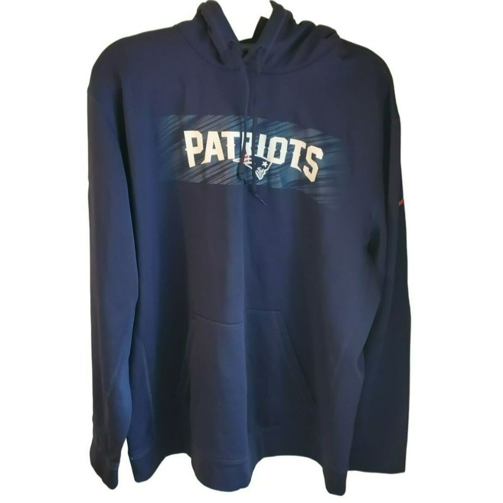Nike New England Patriots Navy Blue Hooded Sweatshirt Size XXL Therma-Fit NFL